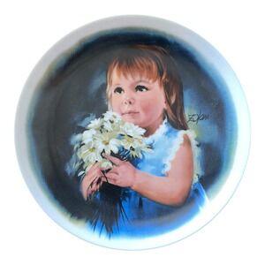 Viletta Zolan "For You" Collector Plate 1981 Limited Edition Girl with Daisies